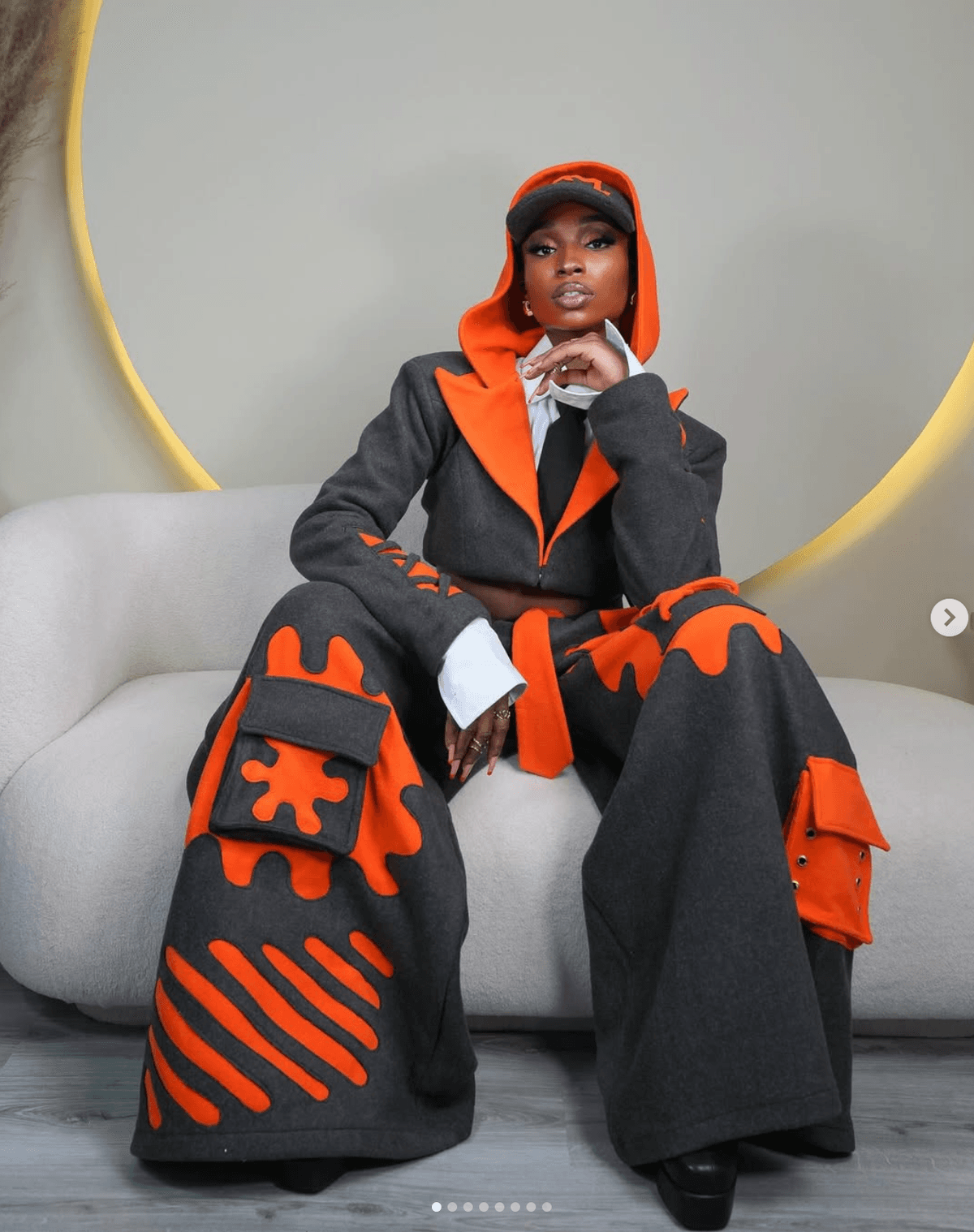 Orange Puzzle Patchwork Suit